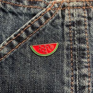 Silver Watermelon Enamel Pin